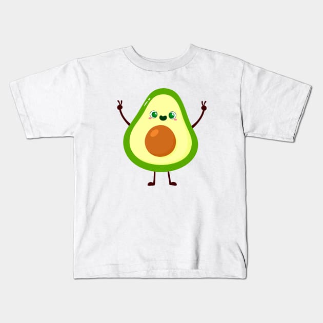 Peace Avocado Kids T-Shirt by themadesigns